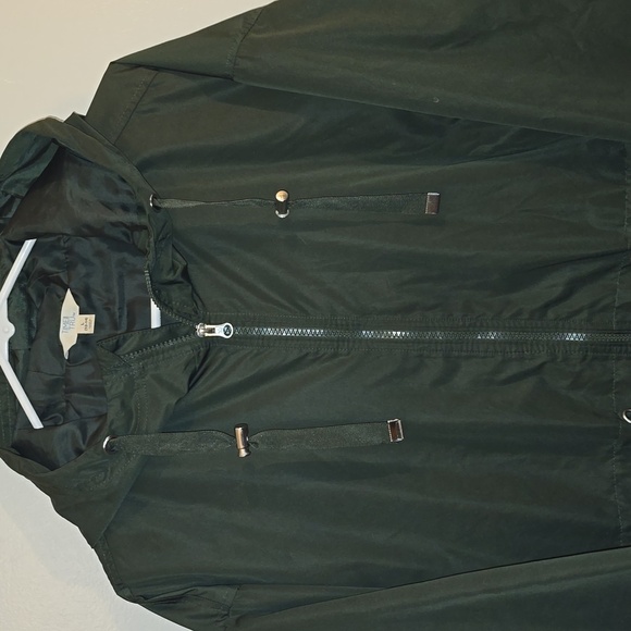 Time and Tru Men's Olive Hooded Raincoat LOT R1 - Picture 3 of 5
